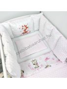Deluxe Baby babaágynemű garnitúra Extra párnás rácsvédővel - Dreamland Collection - rózsaszín bébi zsiráf