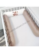 Deluxe Baby babaágynemű garnitúra hengerpárnás rácsvédővel - cappuccino - bébi erdei állatok