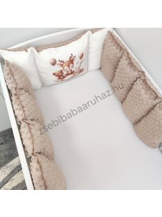   Deluxe Baby Extra párnás rácsvédő - Dreamland Collection - cappuccino bébi erdei állatok