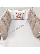 Deluxe Baby Extra párnás rácsvédő - Dreamland Collection - cappuccino bébi erdei állatok