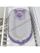 Deluxe Baby többfunkciós babafészek macipárnával - Minky orgona - szürke