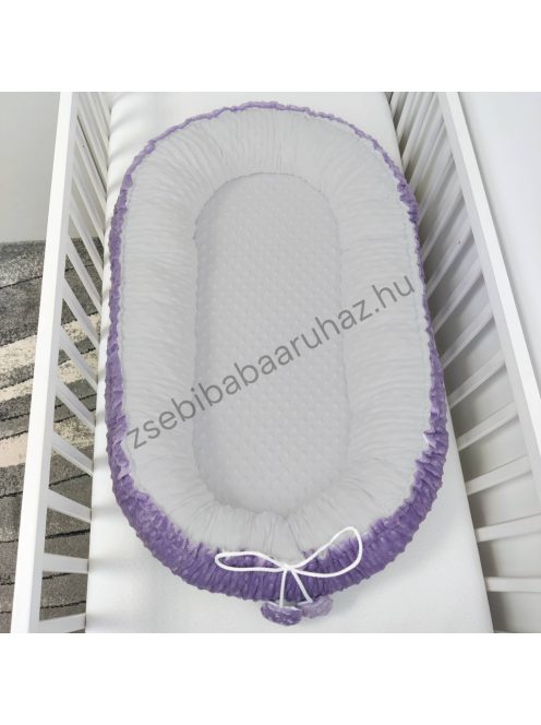 Deluxe Baby többfunkciós babafészek macipárnával - Minky orgona - szürke
