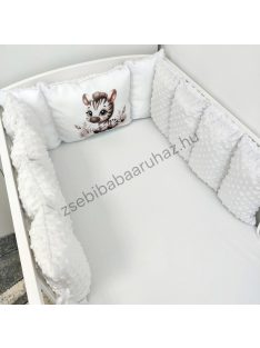   Deluxe Baby Extra párnás rácsvédő - Dreamland Collection - szürke - bébi szafari zebra