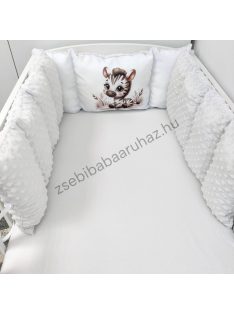   Deluxe Baby Extra párnás rácsvédő - Dreamland Collection - szürke - bébi szafari zebra