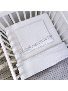 Deluxe Baby 3 részes Minky babaágynemű garnitúra - takaró + párna + fonott rácsvédő - grafit - fehér - szürke