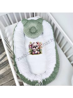 Babafészek párnával, betéttel - zsályazöld - koala