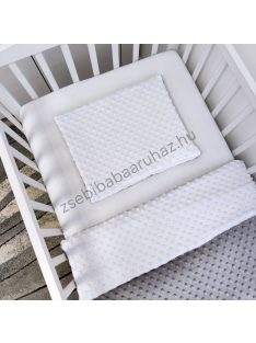   2 részes Minky babaágynemű garnitúra - takaró + párna - grafitszürke - fehér