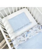 Deluxe Baby 2 részes babaágynemű garnitúra - takaró + párna - világoskék - hőlégballonok