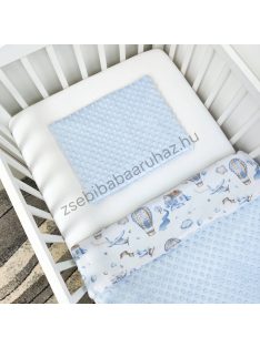   Deluxe Baby 2 részes babaágynemű garnitúra - takaró + párna - világoskék - hőlégballonok