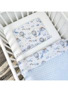 Deluxe Baby 2 részes babaágynemű garnitúra - takaró + párna - világoskék - hőlégballonok