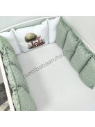 Deluxe Baby Extra párnás rácsvédő - Dreamland Collection - sötét zsályazöld - szafari kölykök
