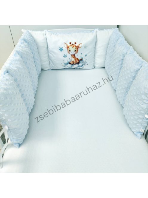 Deluxe Baby Extra párnás rácsvédő - Dreamland Collection - világoskék bébi zsiráf