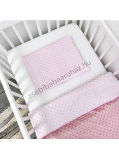   2 részes Minky babaágynemű garnitúra - takaró + párna - mályvarózsa - világos rózsaszín
