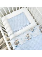 Deluxe Baby babaágynemű garnitúra hengerpárnás rácsvédővel - világoskék bébi zsiráf