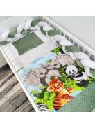 Viva Baby 3 részes babaágynemű garnitúra - takaró + párna + fonott rácsvédő - Safari I.