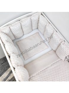   Deluxe Baby babaágynemű garnitúra Extra párnás rácsvédővel - mogyoró