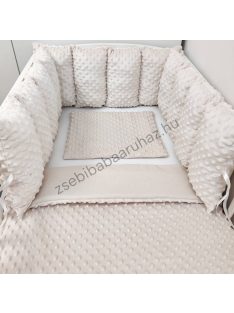   Deluxe Baby babaágynemű garnitúra Extra párnás rácsvédővel - mogyoró