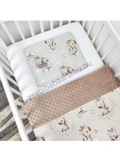   Deluxe Baby 2 részes babaágynemű garnitúra - takaró + párna - cappuccino - bébi zsiráf