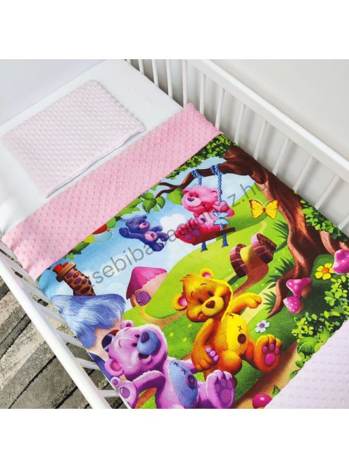 Viva Baby 2 részes babaágynemű garnitúra - takaró + párna - Vidám macik I.