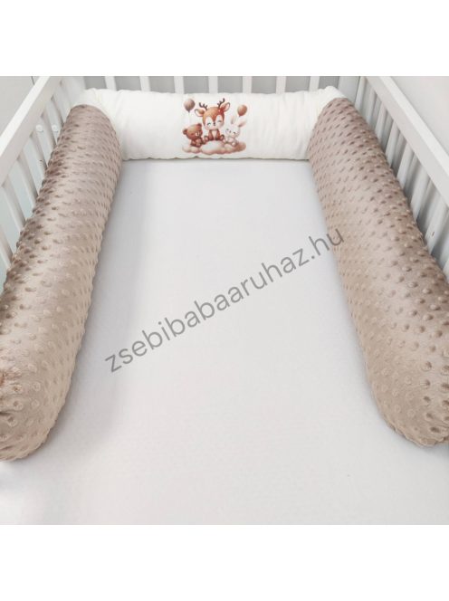 Hengerpárna - 210 cm - cappuccino bébi erdei állatok