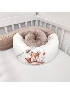 Hengerpárna - 210 cm - cappuccino bébi erdei állatok