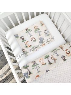   Deluxe Baby 2 részes babaágynemű garnitúra - takaró + párna - mogyoró - szafari kölykök