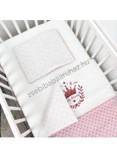   Deluxe Baby 2 részes babaágynemű garnitúra - takaró + párna - mályvarózsa - Little Princess