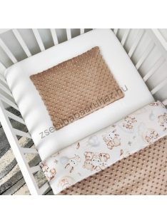   Deluxe Baby 2 részes babaágynemű garnitúra - takaró + párna - cappuccino - bébi erdei állatok