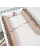 Deluxe Baby babaágynemű garnitúra hengerpárnás rácsvédővel - cappuccino - bébi szafari - tigris