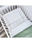 Babaágynemű rácsvédővel - Extra párnás Minky - zsályazöld dínó kölyök
