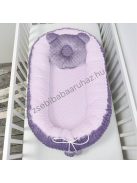 Deluxe Baby többfunkciós babafészek macipárnával - Minky orgona - világos rózsaszín