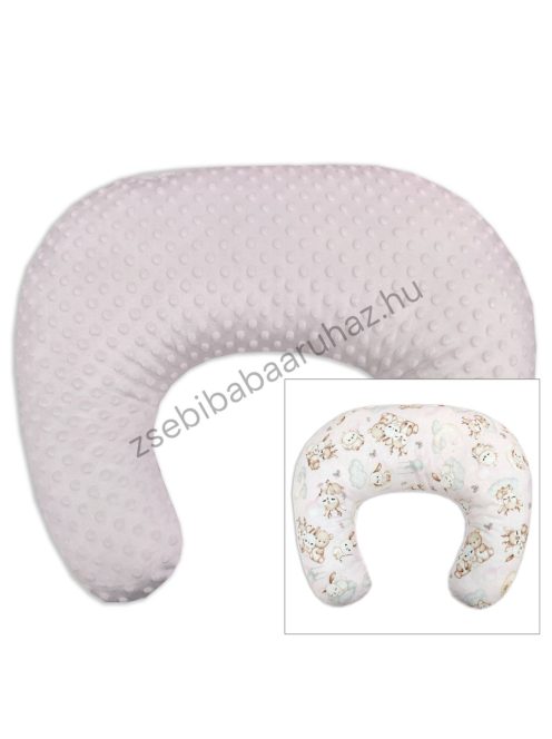 Deluxe Baby Comfort kétoldalas szoptatóspárna - világos rózsaszín - bébi erdei állatok
