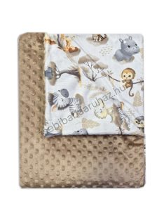   Babatakaró - bélelt - 70*90 cm - cappuccino - szafari kölykök
