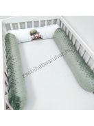 Deluxe Baby babaágynemű garnitúra hengerpárnás rácsvédővel - sötét zsályazöld - szafari kölykök
