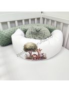 Deluxe Baby babaágynemű garnitúra hengerpárnás rácsvédővel - sötét zsályazöld - szafari kölykök