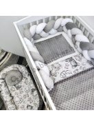 Deluxe Baby babaágynemű garnitúra babafészekkel - 5 részes - grafitszürke - bébi szafari I.