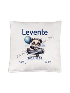 Egyedi születési emlékpárna - repcsis panda