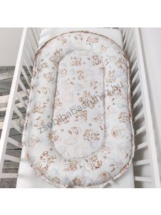   Deluxe Baby többfunkciós babafészek - Minky cappuccino - bébi erdei állatok