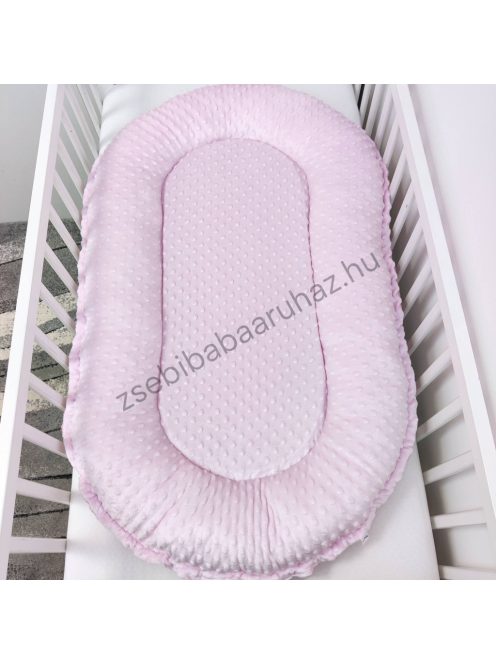 Deluxe Baby Minky babaágynemű garnitúra babafészekkel, Extra párnás rácsvédővel - Dreamland Collection - mályvarózsa - rózsaszín pillangók