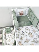Deluxe Baby babaágynemű garnitúra Extra párnás rácsvédővel - Dreamland Collection - sötét zsályazöld - szavanna