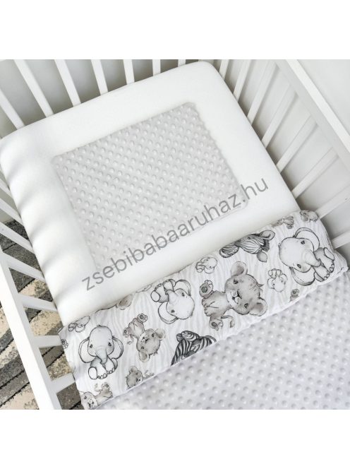 Deluxe Baby babaágynemű garnitúra babafészekkel - 5 részes - Szürke - bébi szafari