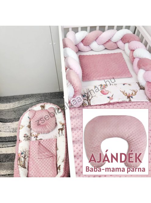 Babaágynemű garnitúra "My Happy Baby" – Cuki rókalány és mosómedve