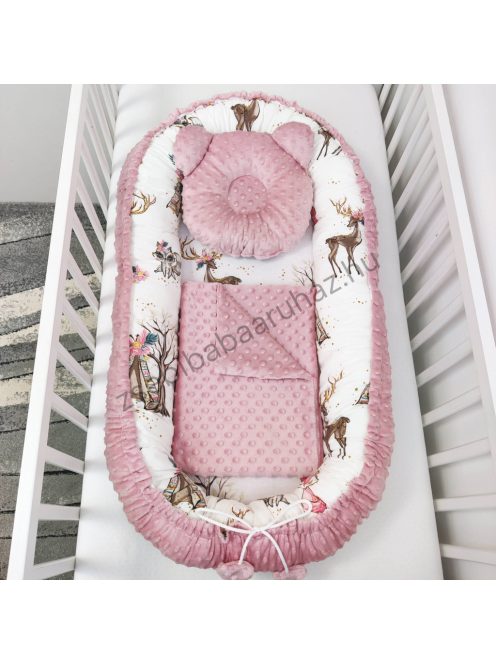 Babaágynemű garnitúra "My Happy Baby" – Cuki rókalány és mosómedve
