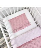 Babaágynemű rácsvédővel - Extra párnás Minky - mályvarózsa őzike virágokkal