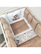 Deluxe Baby babaágynemű garnitúra Extra párnás rácsvédővel - Dreamland Collection - cappuccino - bébi szafari - tigris