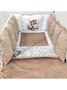 Deluxe Baby babaágynemű garnitúra Extra párnás rácsvédővel - Dreamland Collection - cappuccino - bébi szafari - tigris