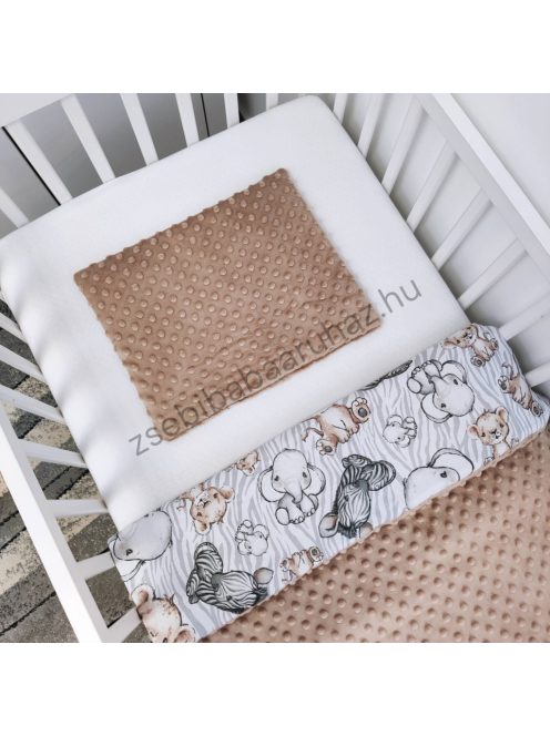 Deluxe Baby babaágynemű garnitúra Extra párnás rácsvédővel - Dreamland Collection - cappuccino - bébi szafari - tigris