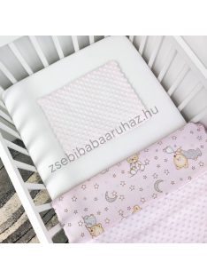   Deluxe Baby 2 részes babaágynemű garnitúra - takaró + párna - világos rózsaszín - cuki macik