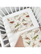 LUXURY 2 részes babaágynemű garnitúra - takaró + párna - csoki-dínók II.
