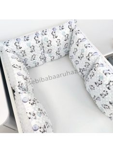   Deluxe Baby Minky párnás rácsvédő 6 db-os - szürke - zebrák lufikkal